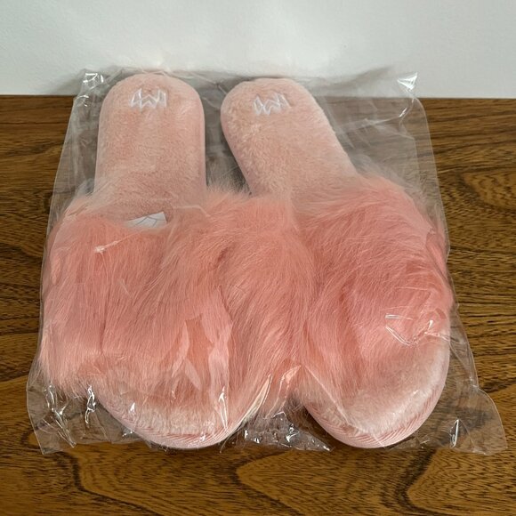 Malvados Slumber Slippers - Pink Faux Fur Strap, Size 9-10, New Sealed in Bag - Picture 3 of 3